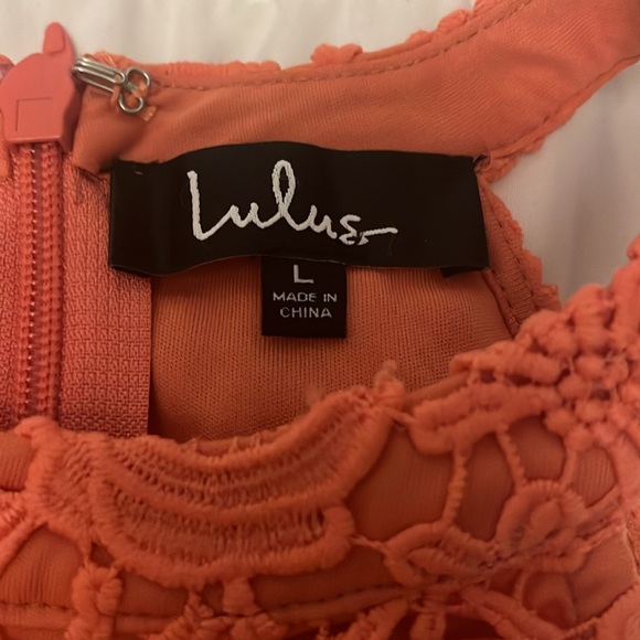NWT Lulus Love Poem Coral Orange Mini Dress - Picture 3 of 6